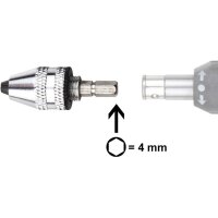 Schnellspannfutter mit 4mm Sechskant Bit Donau Elektronik MBS01 0,3 - 3,2 mm