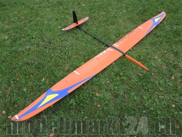 RCRCM E-Tabu Spw. 2.976m CFK+ (Carbon) Orange/Blau mit Schutztaschen, RC Modellf