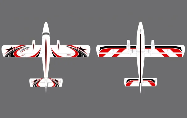 TWIN OTTER 80E FLÜGELPAAR NACHT RED DECAL SCHEME