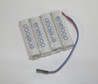 Panasonic Eneloop AA NiMh 4,8V 1900mAh 4/Reihe mit Kabel und Stecker