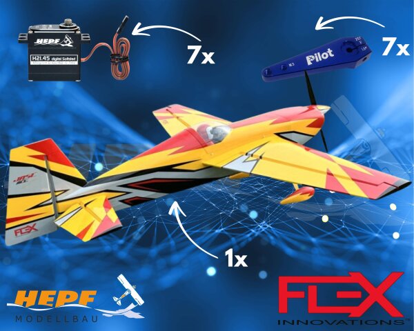Flex Innovations Edge 540 120cc ARF, Gelb Set inkl HV Servos