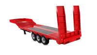 Tieflader-Sattelauflieger Dreiachser für Scania 1:18 rot