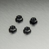 Radmutter mit Flansch Alu Schwarz (4 stk)