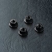 Radmutter mit Flansch Alu Schwarz (4 stk)