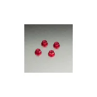 Radmutter mit Flansch Alu Rot (4 stk)