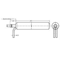 Edelstahlschalldämpfer, 2 Auslässe Durchm.=50mm, DA50/100, ZG38/45/62