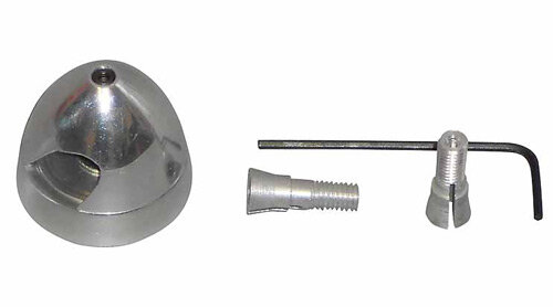 Alu-Spinner 38mm mit Spannzangen f. Welle 3,2/4/5mm