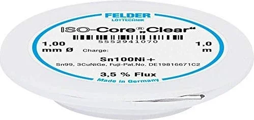 ISO-Core Clear Sn100Ni+ Sn99,25Cu0,7Ni Lötzinn Ø 1mm (1m)