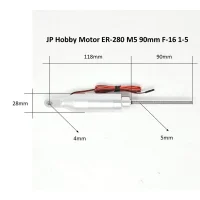JP Hobby ER-280 Spindemotor passend zu Hauptfahrwerk Pilot RC F-16 1:5