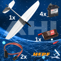 DREAM-FLIGHT AHI HANGFLUG / KUNSTFLUGMODELL AUS ROBUSTEM EPO FORMSCHAUM Set mit Servos und Akku