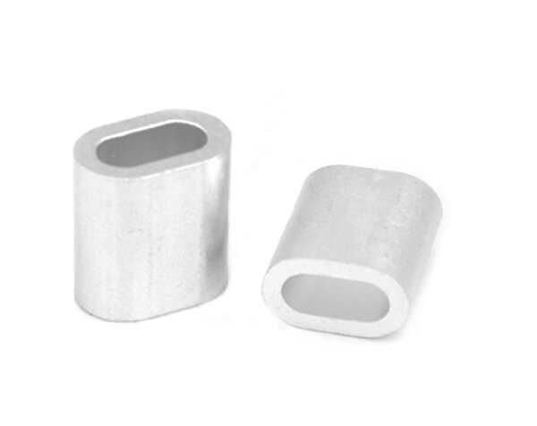 1,0mm Aluminiumhülsen/ Clips zum Drahtseilklemmen/ Crimpen Oval (10 Stück)