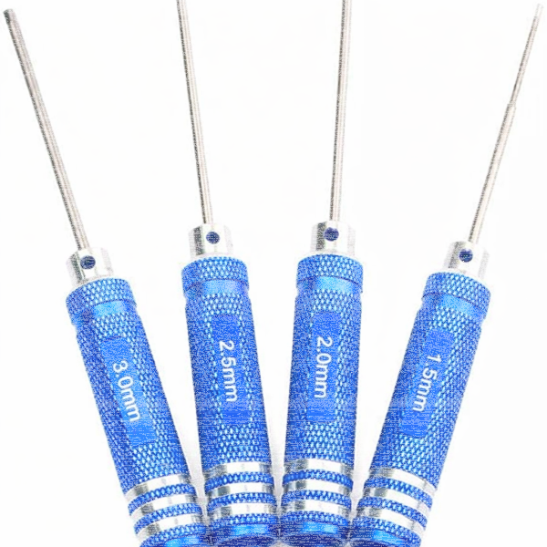 4-teiliges Sechskant-Schraubendreherset Blau