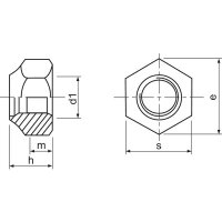 M4 Sicherungsmutter/Stopmutter niedrige Form mit Polyamideinlage DIN 985/ 6 verzinkt (20 Stück)