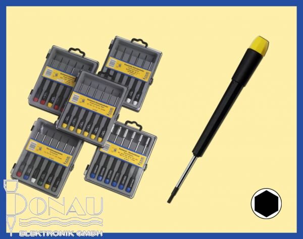 Elektronikerschraubendreherset, 6Stück, Sechskant, metrisch