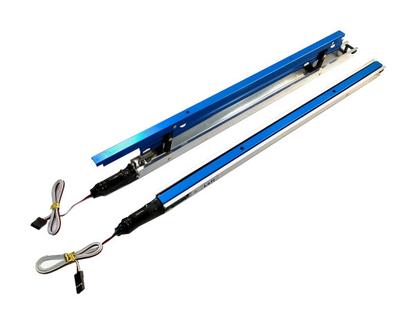 HEPF Elektrische Störklappen 300mm (Paar) 7,4V blau eloxiert