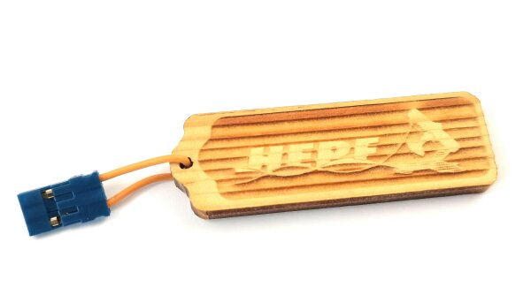HEPF Bindestecker Bind Plug für JETI Empfänger mit elegantem Holzanhänger