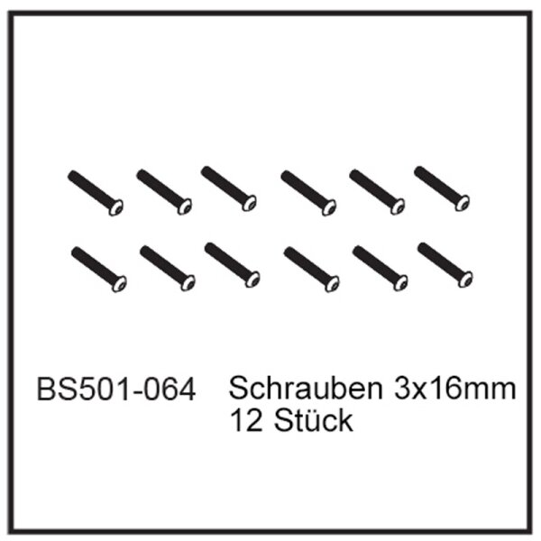 Schrauben 3x16mm (12 Stück) - BEAST BX / TX