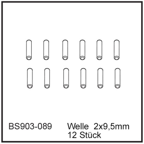 Welle  2x9,5mm (12 Stück) - BEAST BX / TX