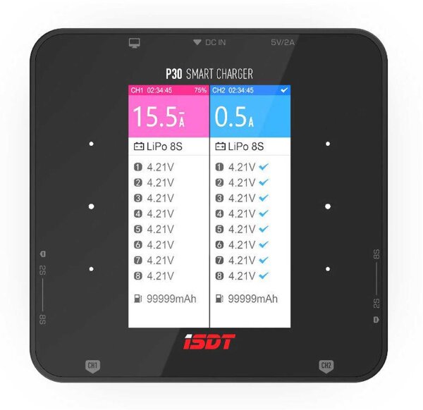 ISDT P30 DUAL CHANNEL 1000+1000W SMART CHARGE MIT BLUETOOTH ANBINDUNG