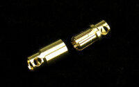 Goldkontaktstecker Paar 8mm geschlitzt, kurz