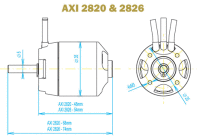 AXI 2826/14  KV670 mit 80cm langen Kabeln und kurzer Welle