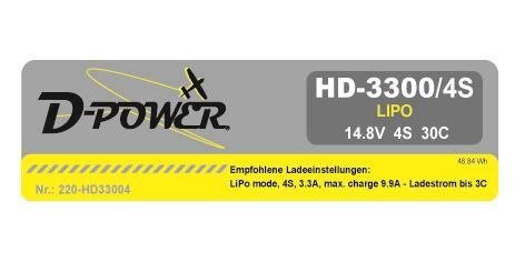 D-Power HD-3300 4S Lipo (14,8V) 30C