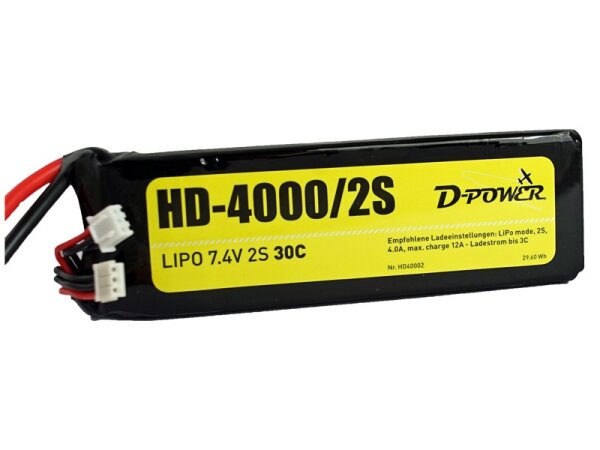 D-Power HD-4000 2S Lipo (7,4V) 30C