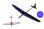 Kite PNP CFK DLG/F3K Violett/Blau zweiteilige Fläche 1500mm inkl. Schutztaschen