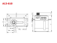 KST A12-610 V8 Digital HV Servo 20g / 12,0 mm / 0,10sec / 9,0kg / 2BB + MG / 4,8 - 8,4V