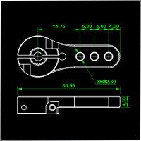 SERVO ARM FUTABA 36MM blau 3F 25T