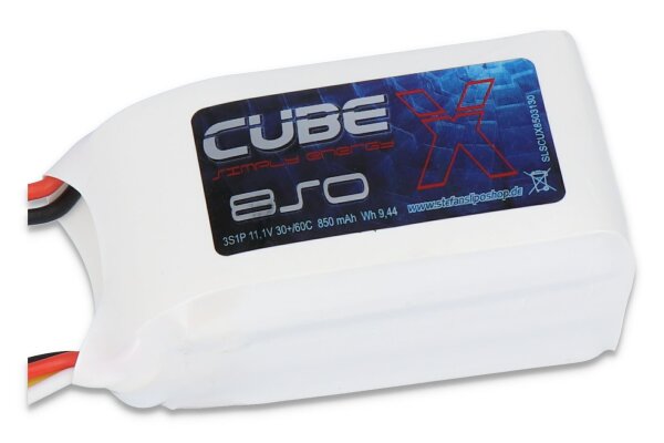 SLS X-CUBE 850mAh 3S1P 11,1V 30C/60C