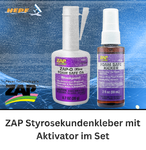 ZAP Styrosekundenkleber mit Aktivator im Set
