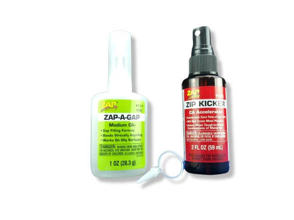 ZAP-A-GAP PT-02 Sekundenkleber (mittelflüssig, 28,3g) mit Aktivator ZIP Kicker