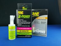 ZAP Kleberset mit 30min Epoxy und mittelflüssigem Sekundenkleber ZAP-A-GAP