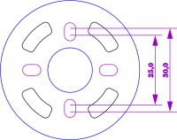 GFK Motorspant Lochkreis 25-30 mm