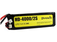 D-Power HD-4000 2S Lipo (7,4V) 30C mit XT-60 Stecker