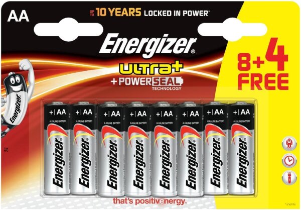 Batterie Energizer Ultra+ Mignon AAA LR03  8+4 Gratis