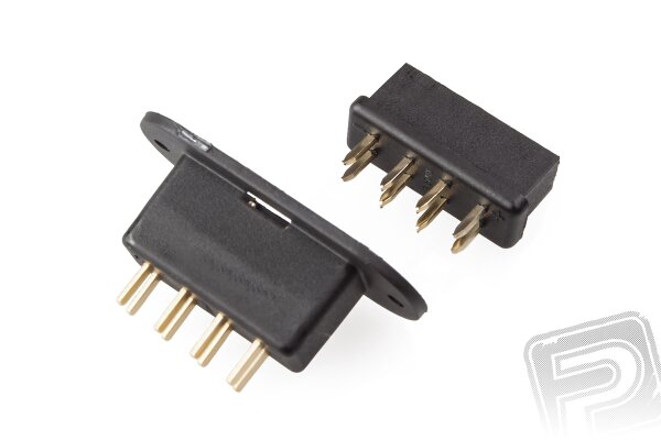 MPX Stecker Buchse Paar für Tragflächenanschluss schwarz