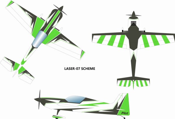Pilot RC Laser 67 grün/schwarz/weiß (07)