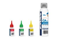 KAVAN CA PACK 3x20g Sekundenkleberset (Dünn, Mittel., Dick) + Activator 150ml (DE)
