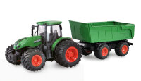 RC Traktor mit Kippanhänger, Licht & Sound, 1:24 RTR grün