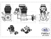 Fiala FM60S1-FS 4-Takt Benzinmotor 60ccm mit  E- Starter