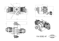 Fiala FM85B2-FS 4-Takt Benzin Boxermotor 85ccm mit Elektro Starter