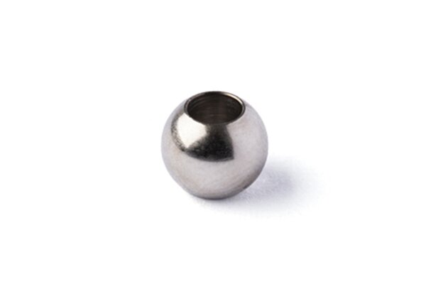 Nick. platd. Brass Ball 3/16 (4,76mm) w/h 2mm hole , 10 pcs.