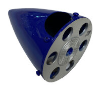 CFK Spinner D  76mm (3") mit Alu Grundplatte d 10 / 8mm 2-Blatt Propausnehmung in blau