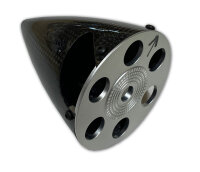 CFK Spinner D  76mm (3") mit Alu Grundplatte d 10 / 8mm 2-Blatt Propausnehmung in carbon look