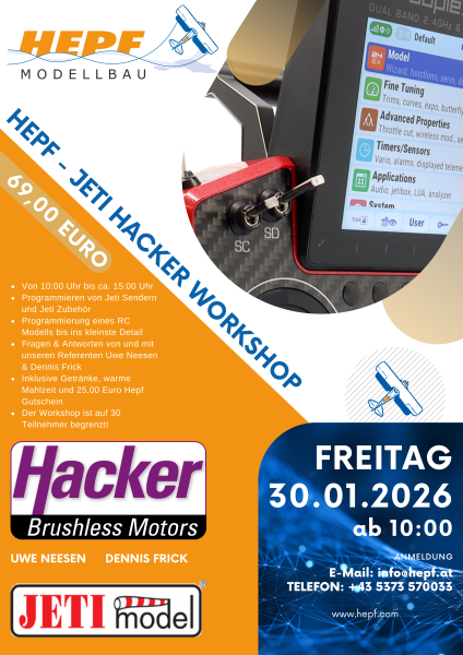 HEPF - JETI Hacker Workshop am Freitag 30. Januar 2026