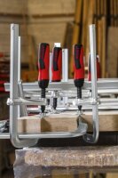 BESSEY Ganzstahl-Schraubwzinge GZ80-12-2K mit 2K-Griff Spannweite 800 mm/Ausladung 120 mm/Schiene 24,5x9,5 mm