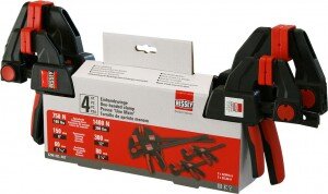 BESSEY Einhandzwingen-Set 4er-Pack besteht aus: 2x EZM15-6, 2x EZL30-8