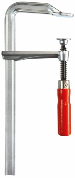 BESSEY Ganzstahl-Schraubwzinge GZ16 mit Holzgriff Spannweite 160 mm/Ausladung 80 mm/Schiene 17,5x6,8 mm